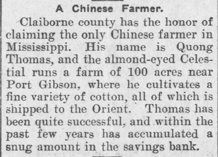 Farmer account in The Canton Times, 13 November 1903